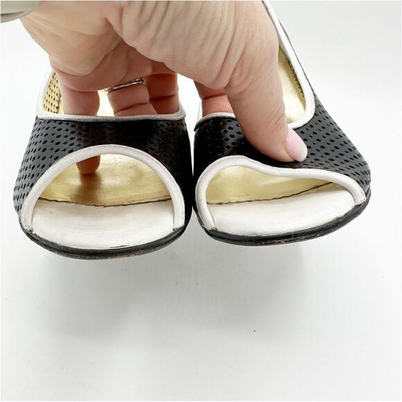 Taryn Rose Creamy Napa Mesh‎ Open Toe Spectator Heels Sz US 8 EUR 38.5 Narrow - Picture 5 of 15